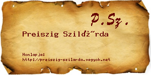 Preiszig Szilárda névjegykártya